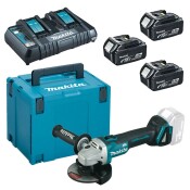 Ъглошлайф акумулаторен Makita DGA504, безчетков, 18.0 V, 5.0Ah, ф 125мм