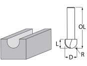 Фрезер за дърво профилен за закръглени фалцове ф 15.8х12.7 мм, 44.5 мм, ф 8 мм Makita