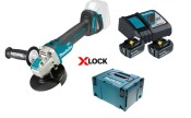 Ъглошлайф акумулаторен Makita DGA521, 18V, 6.0Ah, захват X-lock