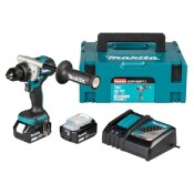Акумулаторен безчетков винтоверт MAKITA DDF492RTJ, LXT, 18 V, 2х5 Ah, 130 Nm, с батерии, зарядно и куфар