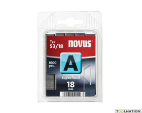 Скоби за такери Type A53 Superhard, 11.3х18х0.75 мм, 1000 бр., Novus