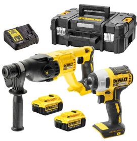 Комплект акумулаторни инструменти DeWALT винтоверт ударен DCF787N и перфоратор DCH133N, 18V, 4Ah