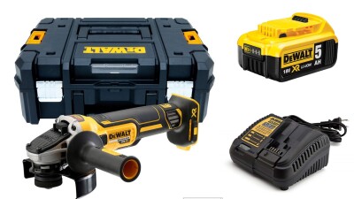 Акумулаторен ъглошлайф DCG405NT + една батерия 18V, 5.0Ah и зарядно