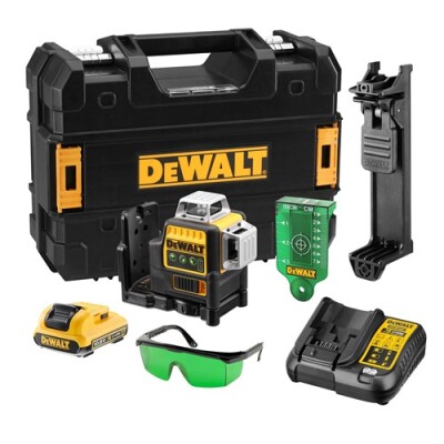 Линеен лазерен нивелир с 3 лъча 30 м, 0.3 мм/м Dewalt DCE089D1G