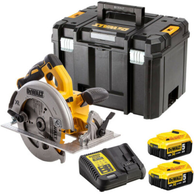 Циркуляр акумулаторен DeWALT DCS570P2, 18V, 5Ah, ф184мм