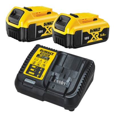 Комплект две батери DeWalt DCB184 18V, 5.0Ah и зарядно DCB1104