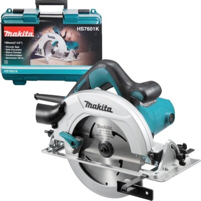 Циркуляр ръчен Makita HS7601K, 1200 W, ф 190мм в куфар