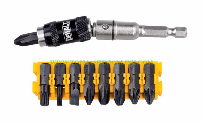 Комплект битове с чупещ се магнитен държач 10 бр. DeWAT DT70518T