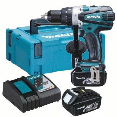 Винтоверт ударен акумулаторен Makita DHP458RFJ, 18.0 V, 3.0 Ah