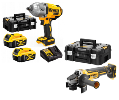 Комплект акумулаторен DeWalt гайковерт DCF900 и ъглошлайф DCG405