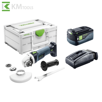 Акумулаторен ъглошлайф Festool AGC 18-125 EB-Basic с батерия BP 18 Li 5,0 ASI и зарядно TCL 6