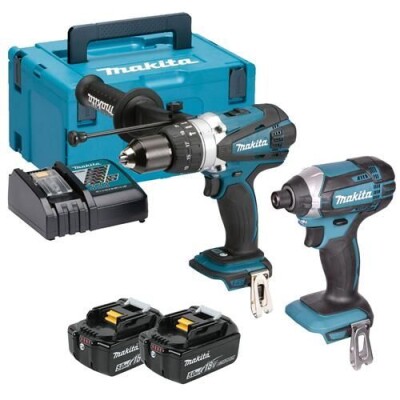 Комплект акумулаторни винтоверти Makita DHP458 и DTD152 с две батерии 5Ah и зарядно
