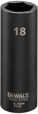 Вложка ударна удължена DeWALT 18 мм 1/2" DT7552