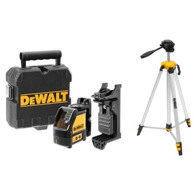 Линеен лазерен нивелир DeWALT DW088CG зелен с два лъча и подарък тринога