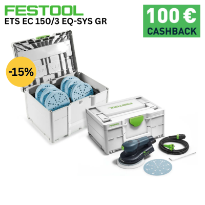 Ексцентършлайф FESTOOL безчетков ETS EC 150/3 EQ-SYS GR