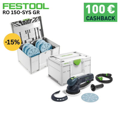 Комбиниран ротационен шлайф FESTOOL ROTEX RO 150 FEQ-SYS GR