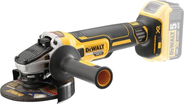 Акумулаторен ъглошлайф безчетков DeWALT DCG405NT, 18V, 125мм, в куфар