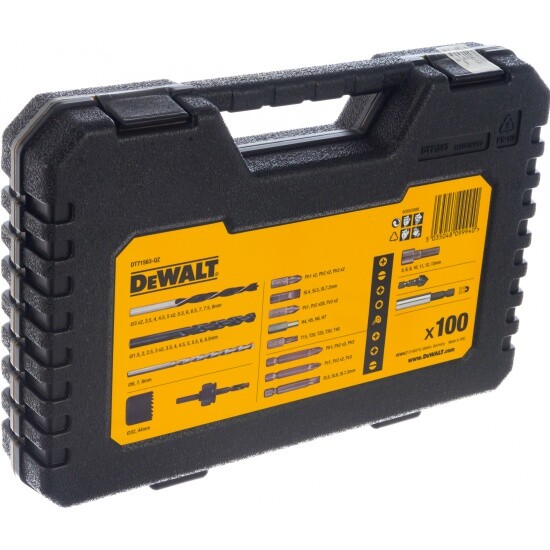 Комплект накрайници и свредла Dewalt 100 бр. 1/4", DT71563