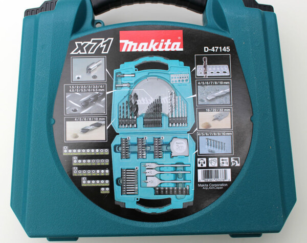 Комплект накрайници и свредла Makita 71 бр. 1/4", D-47145