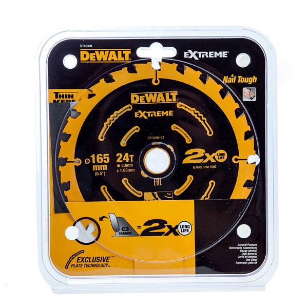 Диск циркулярен Dewalt за рязане на дърво 165x20x1.65 мм, 24z