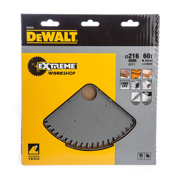 Диск циркулярен Dewalt за рязане на дърво 216x30x2.6мм, 60z