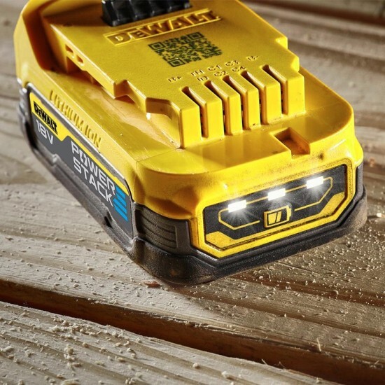 Комплект акумулаторни батерии и зарядно Dewalt PowerStack DCB1102E2, 18V, 1.7Ah