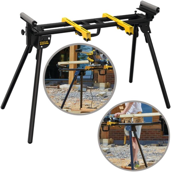 Циркуляр настолен с герунг DeWalt DWS773 с маса Stanley FME790-XJ