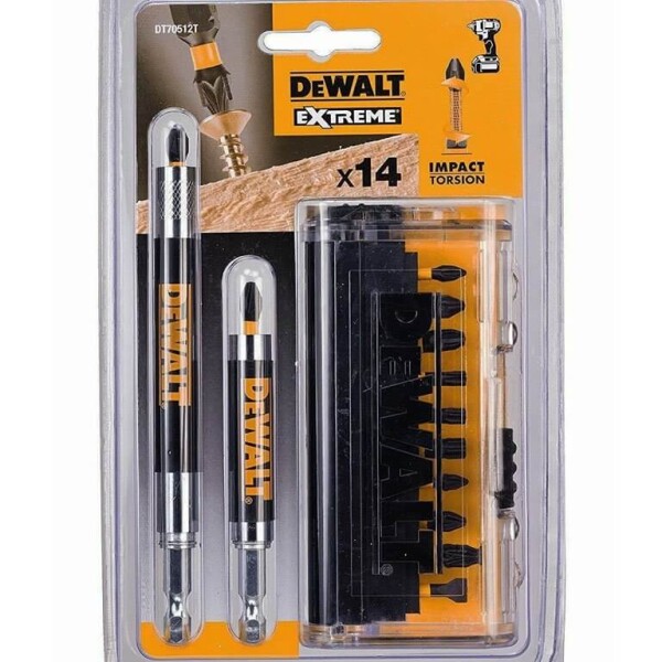 Комплект ударни битове с магнитни държачи 14 бр. DeWALT DT70512