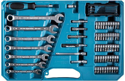 Комплект ръчни инструменти и битове Makita 120 части, E-06616