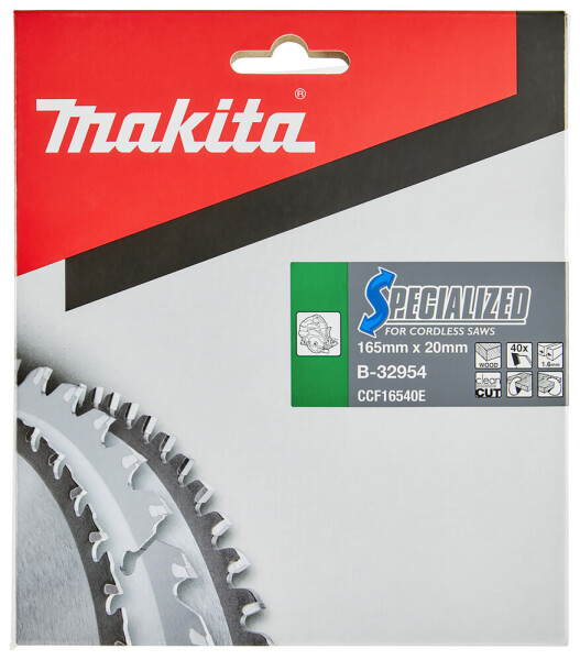 Диск циркулярен Makita за фино рязане на дърво 165x20x1 мм, 40z