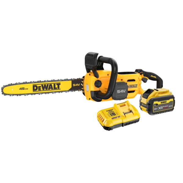 Верижен трион акумулаторен DeWALT DCMCS574X1, 54V, 9Ah, 45 см