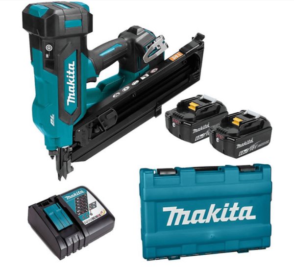 Акумулаторен такер Makita DBN900RTE за пирони 50-90 мм, 18 V, 5 Ah
